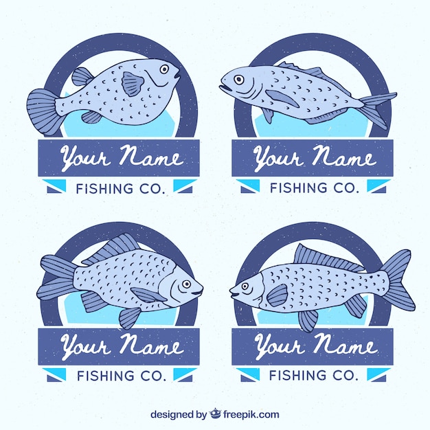 Vector colección de logos de peces para marcas de empresas