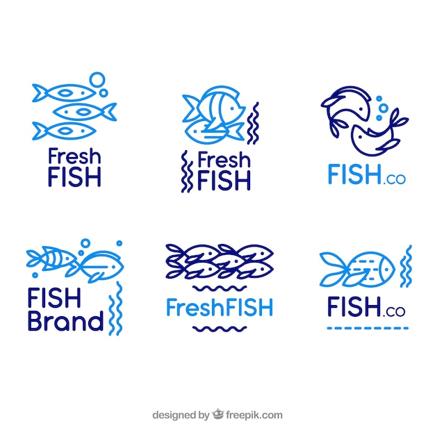 Colección de logos de peces para marcas de empresas