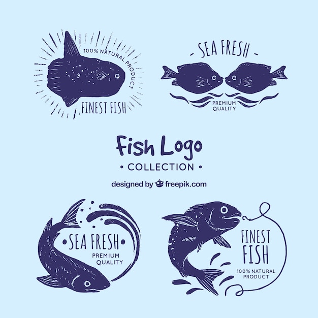 Vector colección de logos de peces para marcas de empresas