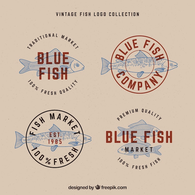 Colección de logos de peces para marcas de empresas