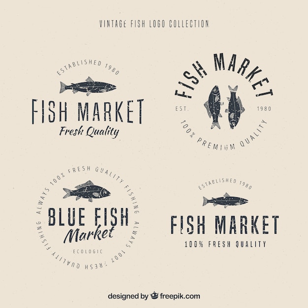 Colección de logos de peces para marcas de empresas