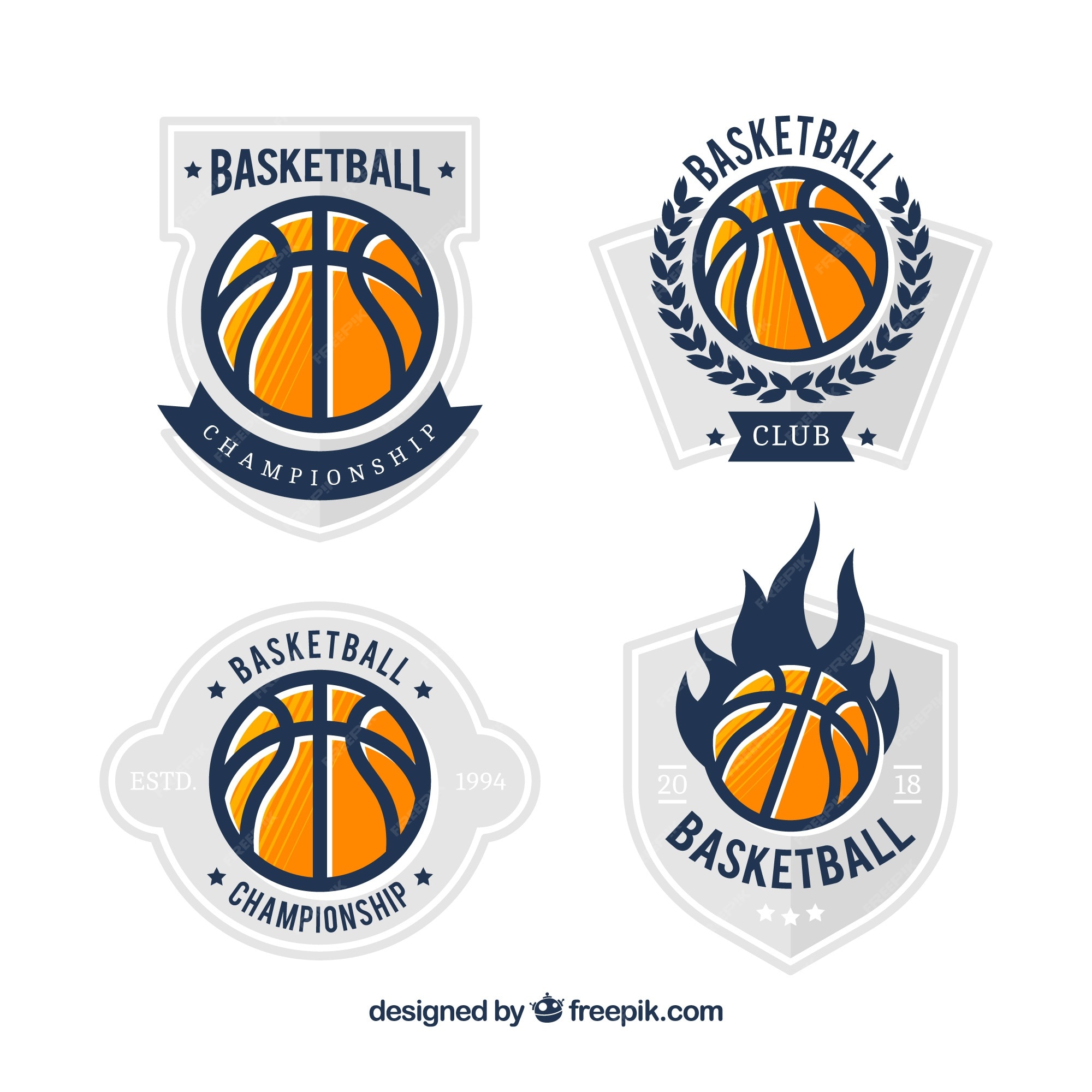 Colección de logos de pelotas de baloncesto | Vector Premium