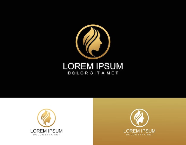 Colección de logos de peluquería de lujo