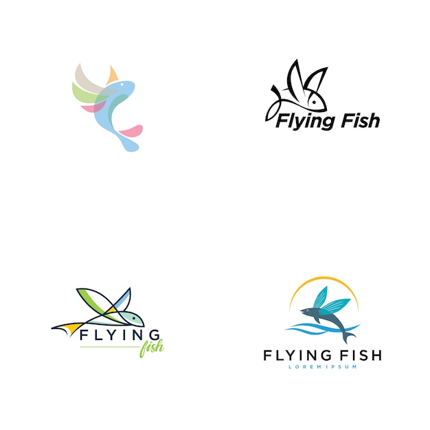 Colección de logos de pez volador