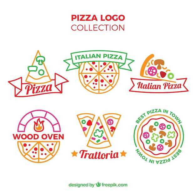 Colección de logos de pizza