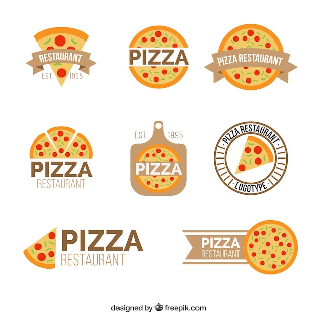 Colección de logos de pizzería