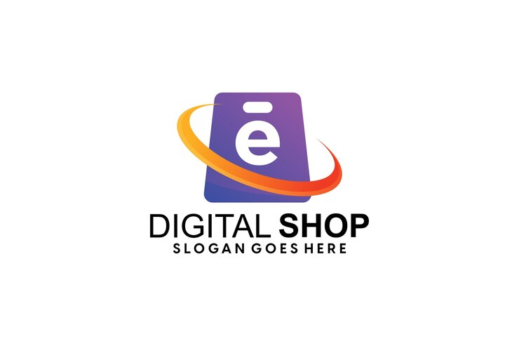 Vector colección de logos planos de comercio electrónico