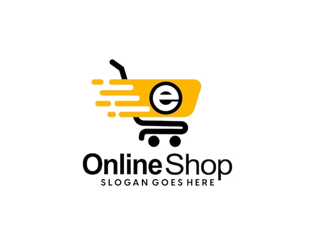 Colección de logos planos de comercio electrónico