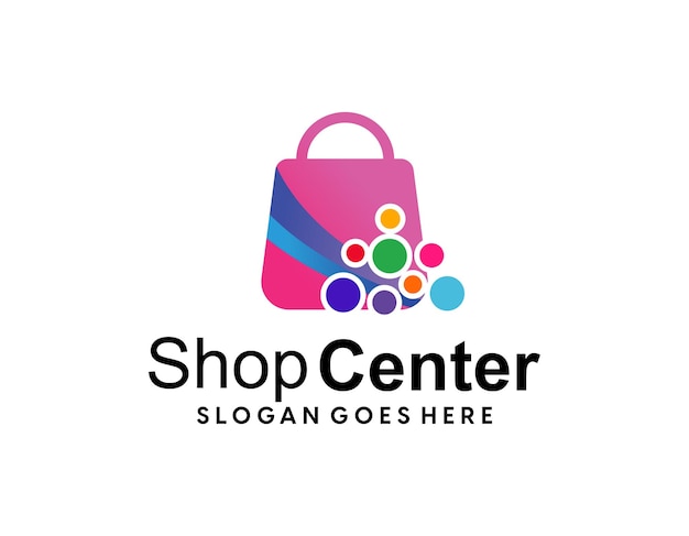 Colección de logos planos de comercio electrónico