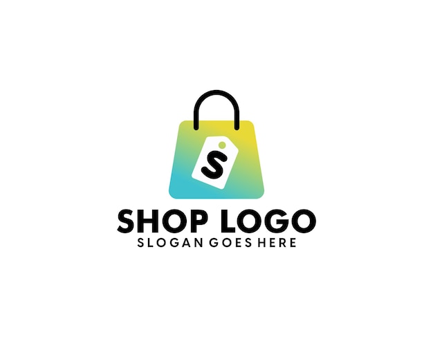 Colección de logos planos de comercio electrónico