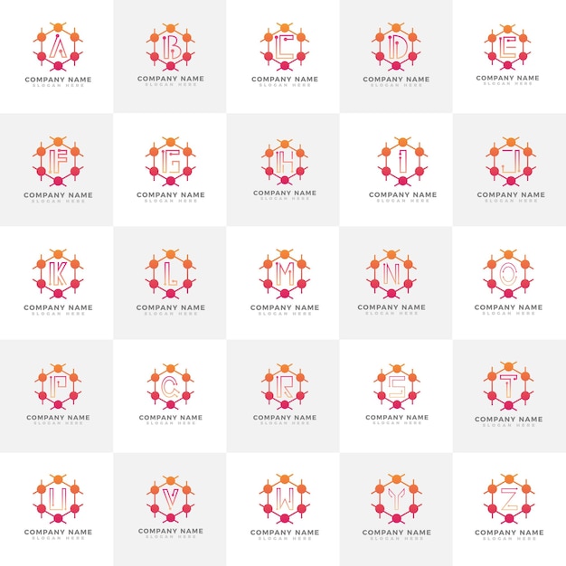 Colección de logos de reacciones químicas