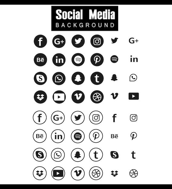Colección de logos de redes sociales populares