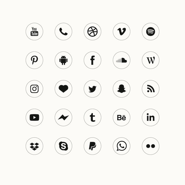 Colección de logos de redes sociales