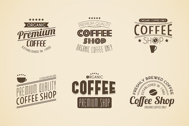 Colección de logos retro de cafetería