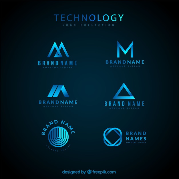 Vector colección de logos tecnológicos