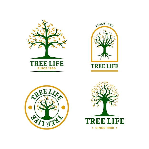 Colección de logos de tree life