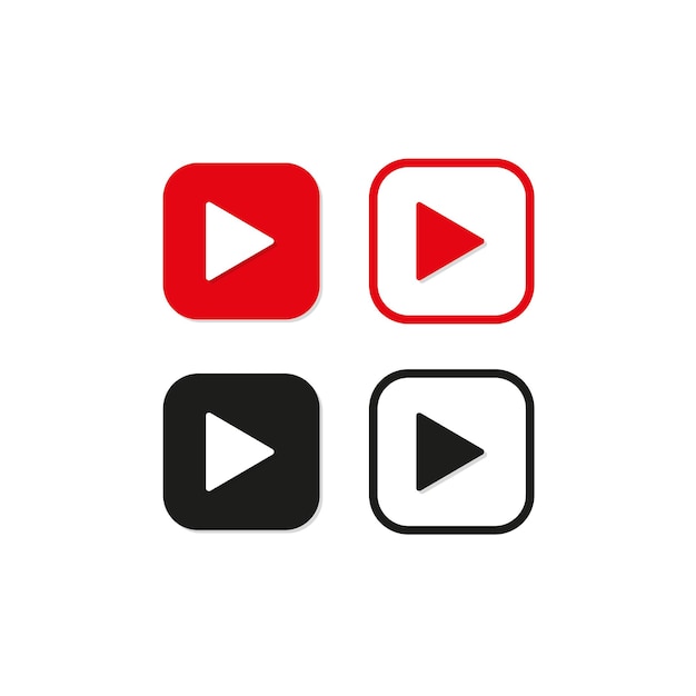 Colección de logos de youtube con diseño plano