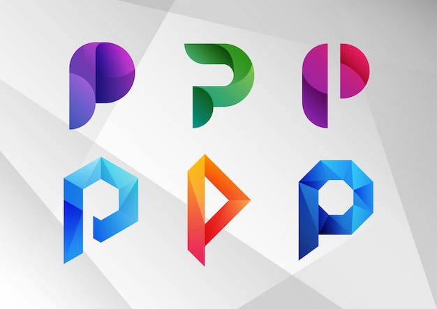 Colección de logotipo abstracto gradiente p