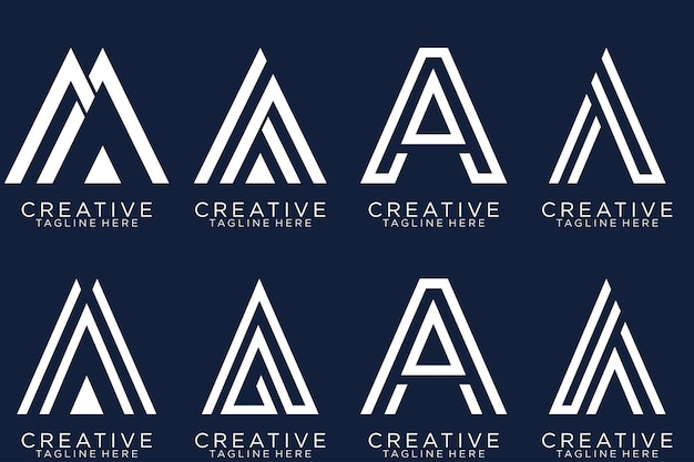 colección de logotipo Abstracto letra Un diseño de logotipo iconos para negocios