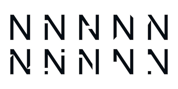 Colección de logotipo abstracto letra N diseño de logotipo Iconos para negocios de minimalista elegante simple Vector Premium