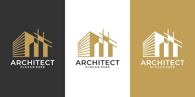 colección de logotipo de arquitectura abstracta