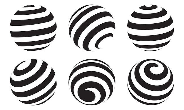 colección de logotipo de globo isométrico forma circular fondo blanco aislado