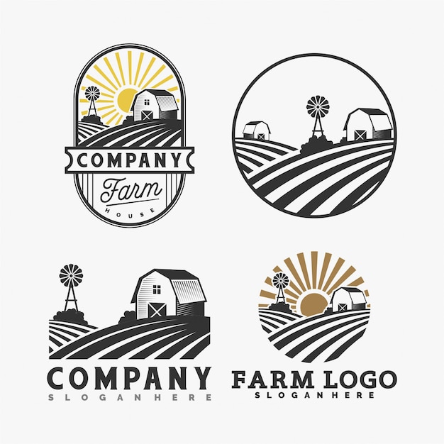 colección de logotipo de la granja