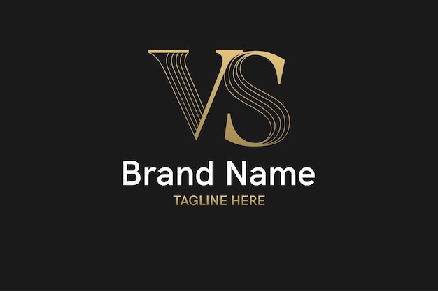 Colección de logotipo inicial audaz y distintivo con letra vs