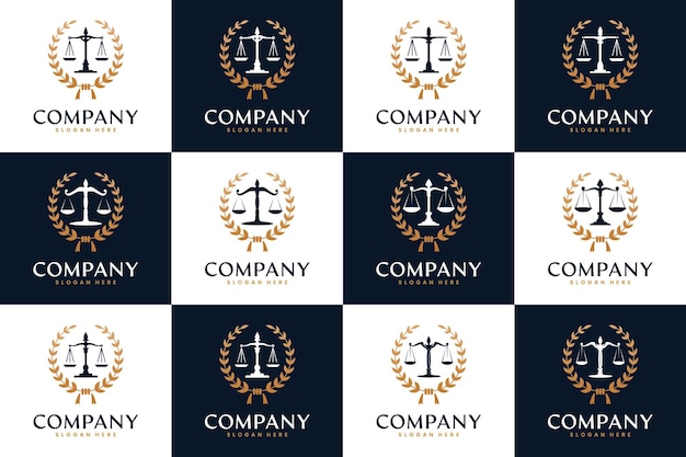 Colección de logotipo de justicia de lujo conjunto de logotipos de bufetes de abogados icono de la ley