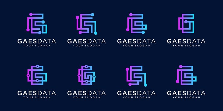 Vector colección de logotipo letra g para icono plano de tecnología y negocios