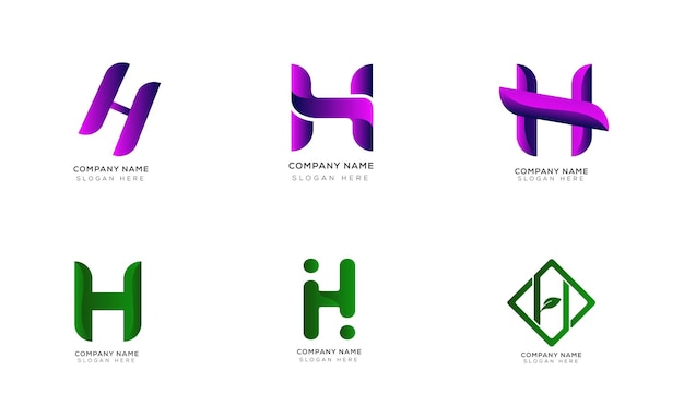 Colección de logotipo de letra h inicial de identidad de marca