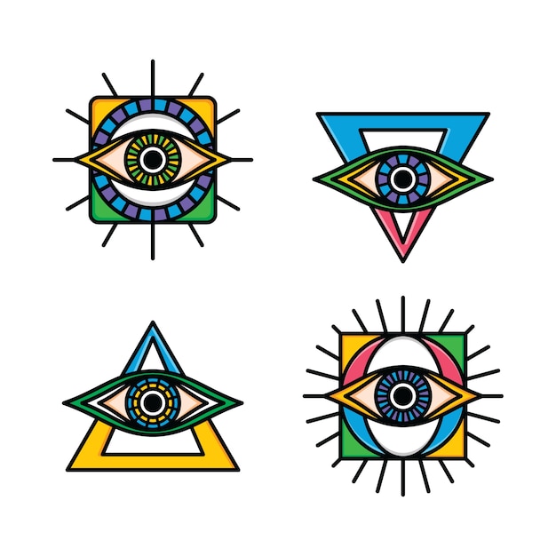 Una colección de logotipo de logo de símbolo de signo de ojo