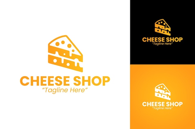 Colección de logotipo de la tienda de queso Icono de rebanada de queso con emblema vectorial de paleta amarilla en diseño moderno