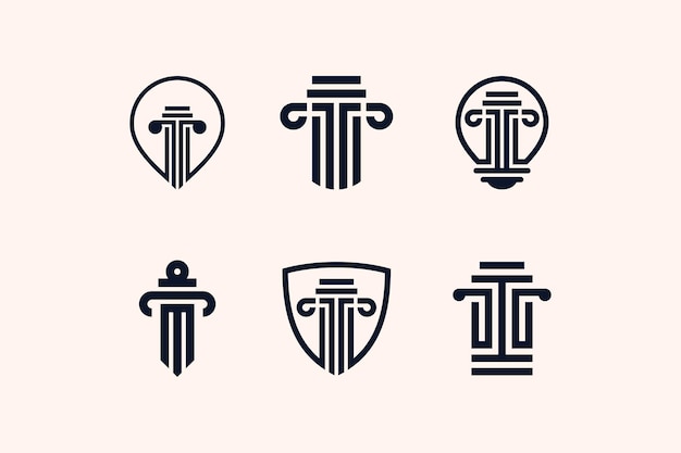 Colección de logotipos de abogados con vector de diseño único creativo