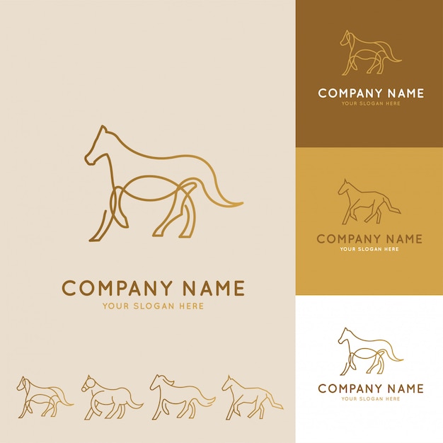 Colección de logotipos abstractos de caballos.