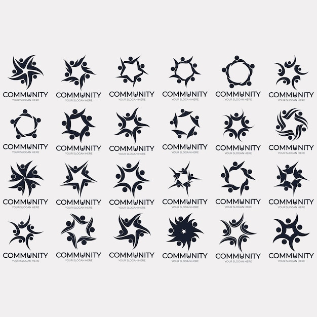colección de logotipos abstractos de la comunidad