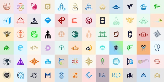 Colección de logotipos abstractos y símbolos de marca