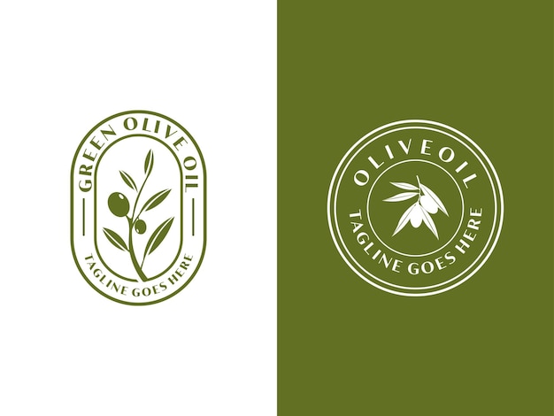Colección de logotipos de aceite de oliva con una plantilla premium de elemento creativo moderno