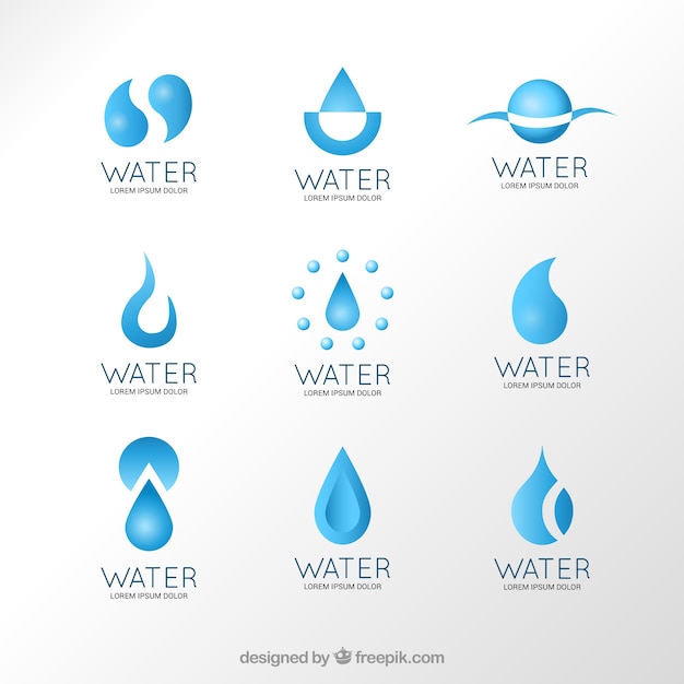 Colección logotipos Agua