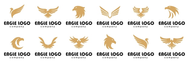 Colección de logotipos de águila Conjunto de iconos de águila Logotipo de águila vectorial