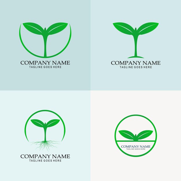 colección de logotipos de árboles