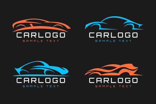 Colección de logotipos de automóviles de diseño plano