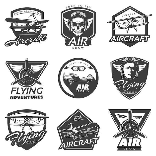 Colección de logotipos de aviones antiguos