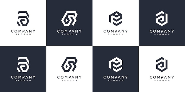 Colección de logotipos B con estilo creativo moderno Vector Premium