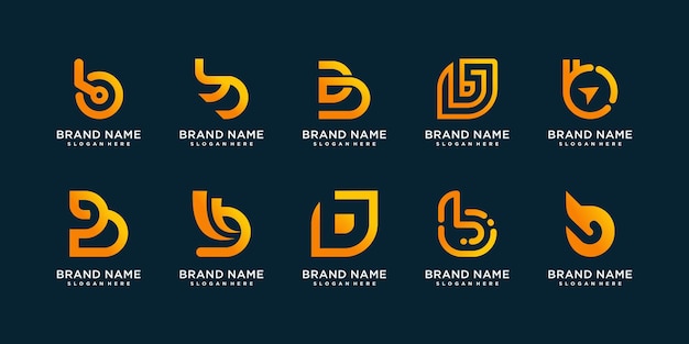 Colección de logotipos b con estilo creativo vector premium