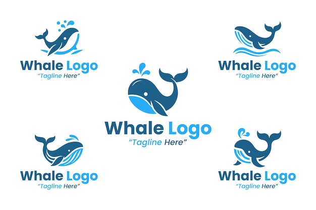 Colección de logotipos de ballenas