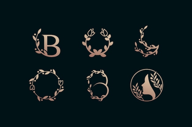 Colección de logotipos de belleza con vector de diseño único creativo