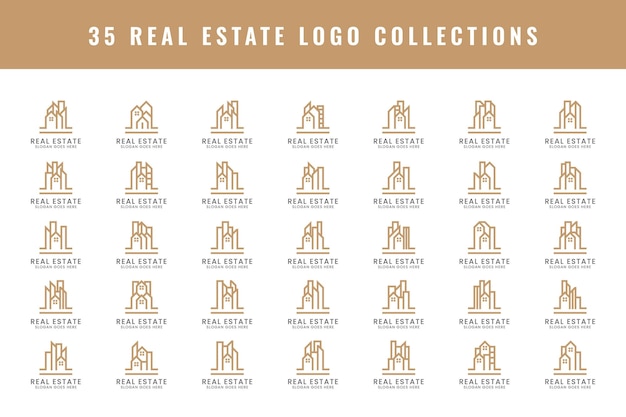 Colección de logotipos de bienes raíces