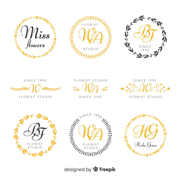 Colección de logotipos de boda monograma