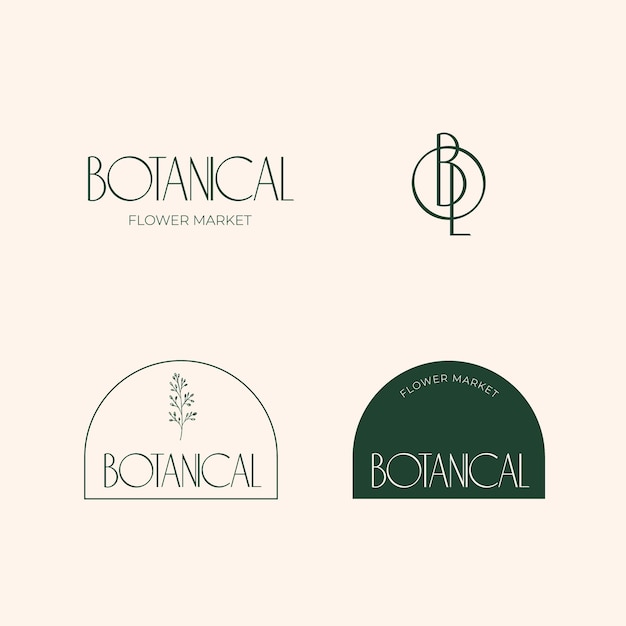 Colección de logotipos botánicos